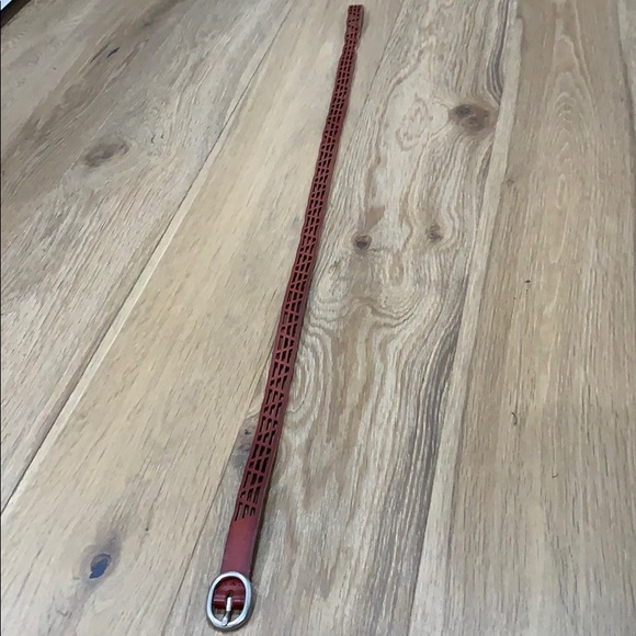 Anthropologie Bohemian Red Leather Belt Adjustable - Picture 4 of 4